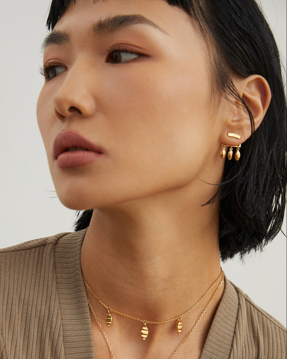 S925銀 18k鍍金 多戴種戴法流蘇耳環(雙色可選)