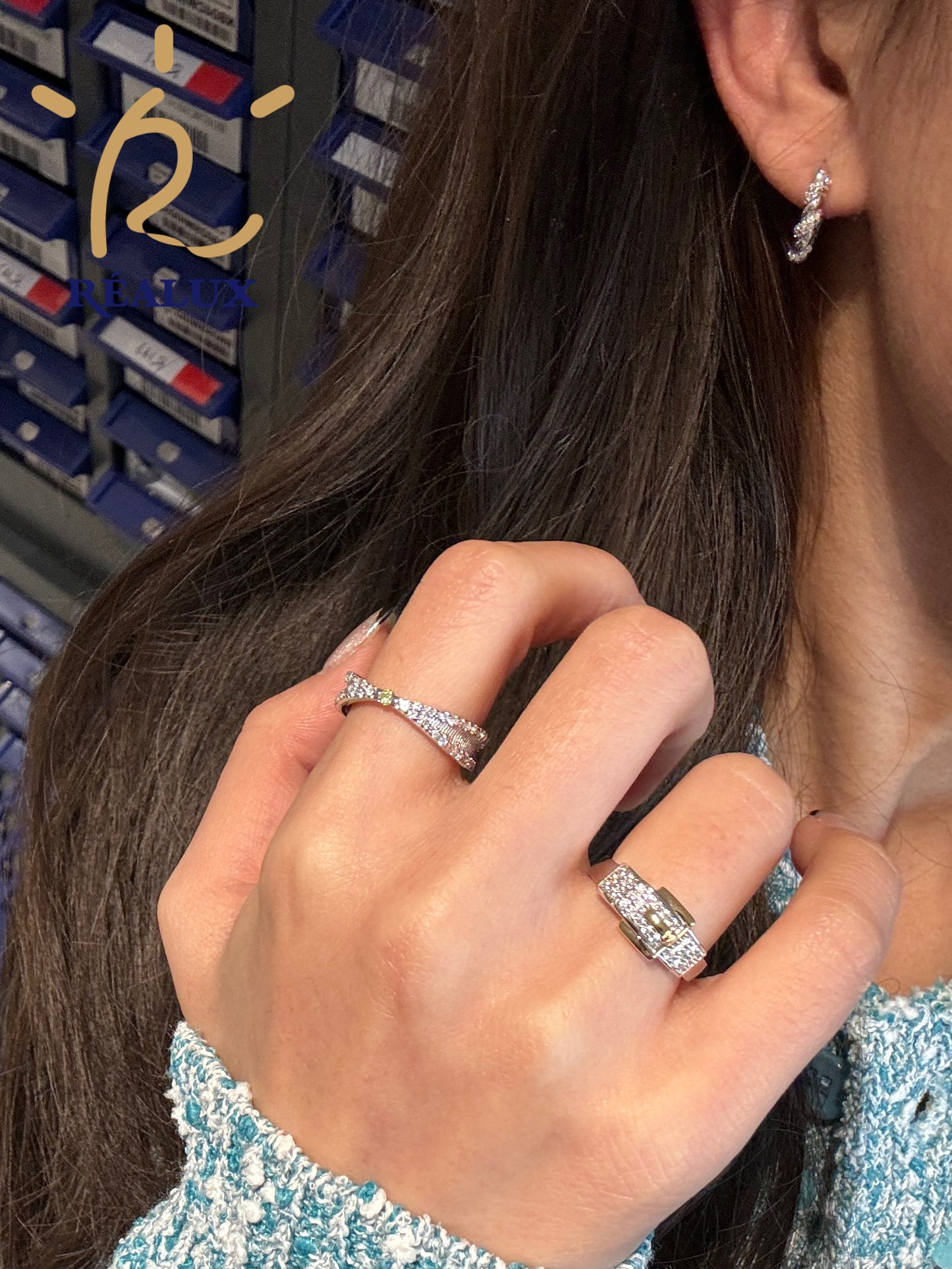 S925銀 18k鍍金 高碳鑽扭扭圓圈耳環(雙色可選)